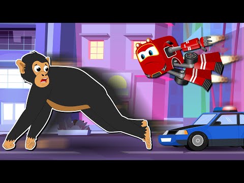 Supercar Rikki Saves the Little Chimpanzee Lost in the City