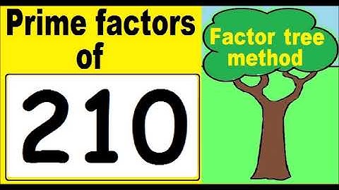 Prime factors of 210. Prime factor decomposition of 210. Factor tree method.