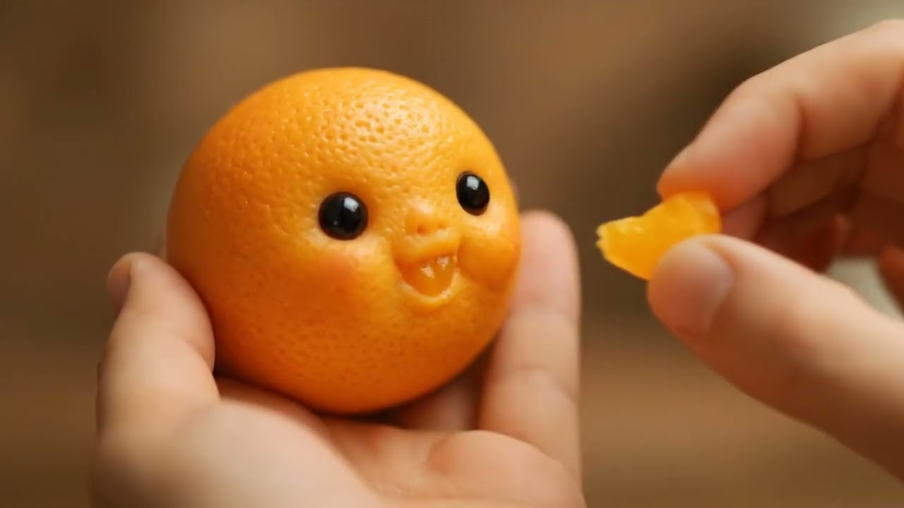  Tiny Kawaii Orange  Gets Fed | Ultra-Realistic Macro Food Art | Satisfying Cute || ASMR Videos 