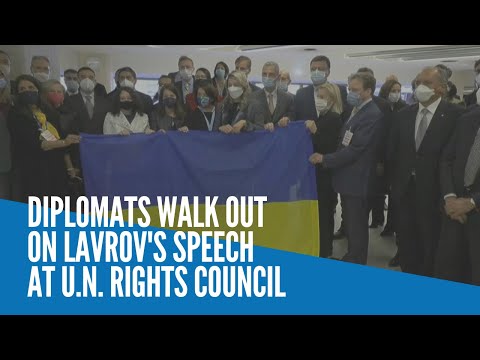 Diplomats walk out on Lavrov's speech at UN rights council