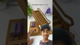 DIY Escalator Working Model 🚶‍♂️⚙️ | Cardboard Escalator Science Project | DC Motor Experiment