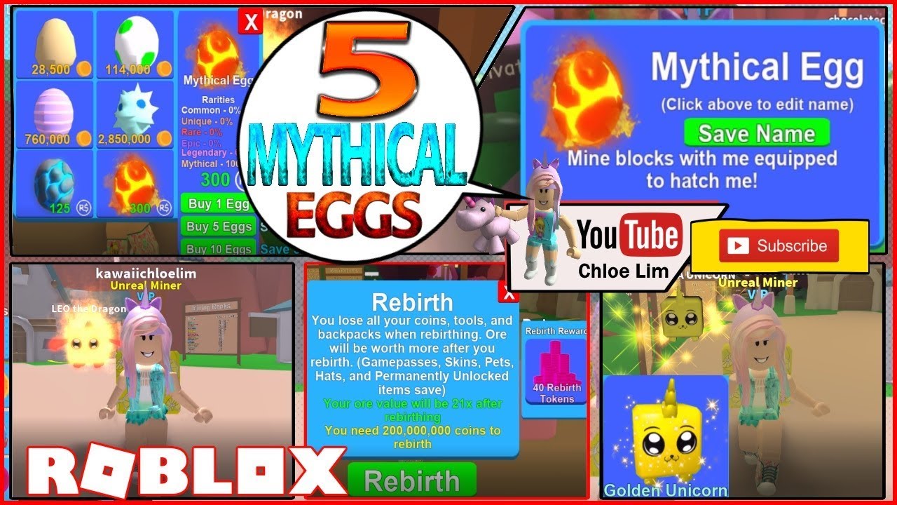 Roblox Mining Simulator 5 Mythical Eggs Giveaway To Win See Desc Warning Loud Screams Youtube - roblox gameplay mining simulator 5 mythical eggs giveaway