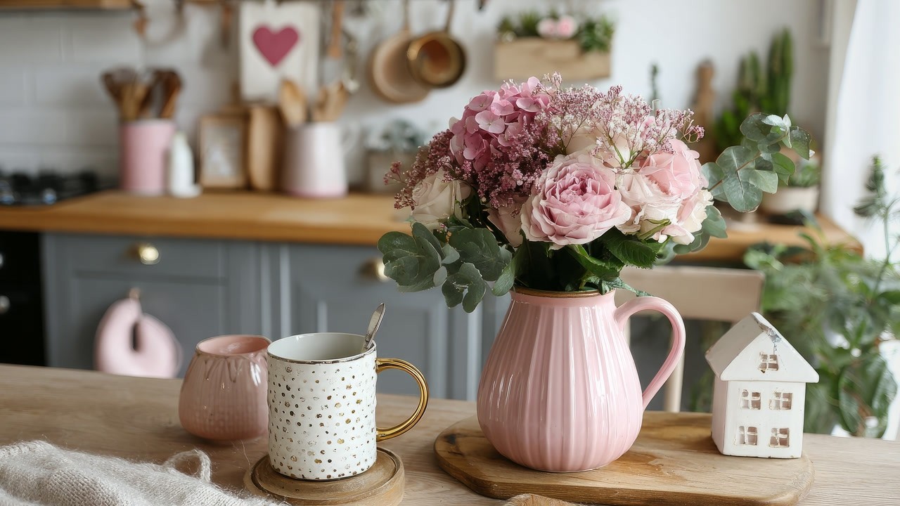 Украшаем кухню ко Дню святого Валентина вместе | Милые, простые и уютные романтические идеи декора