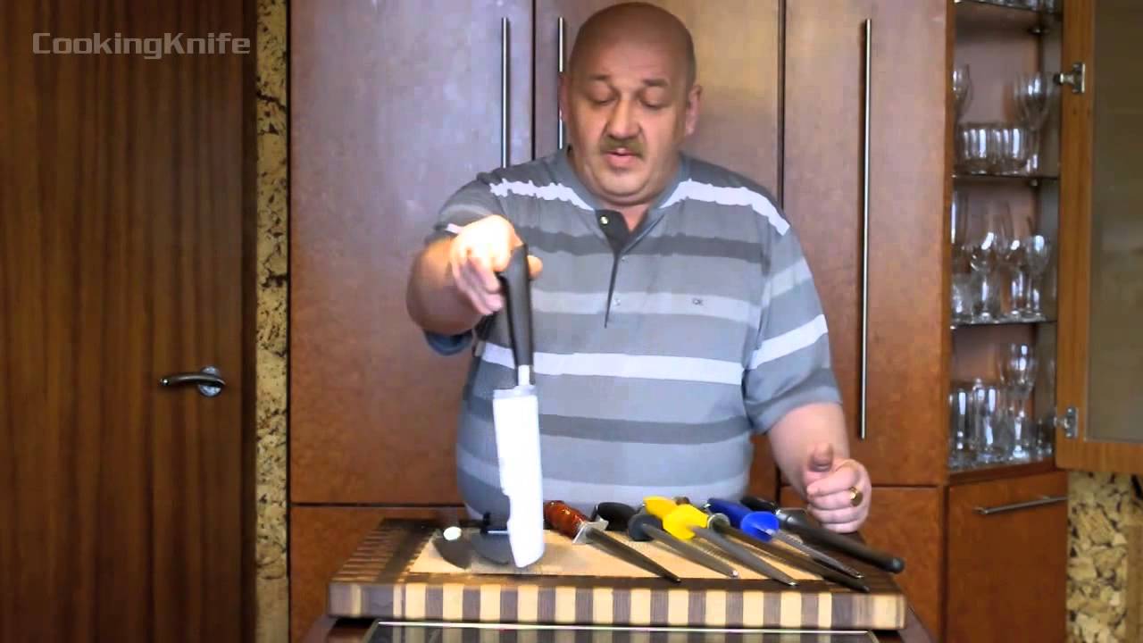 Как заточить,поправить нож мусатом