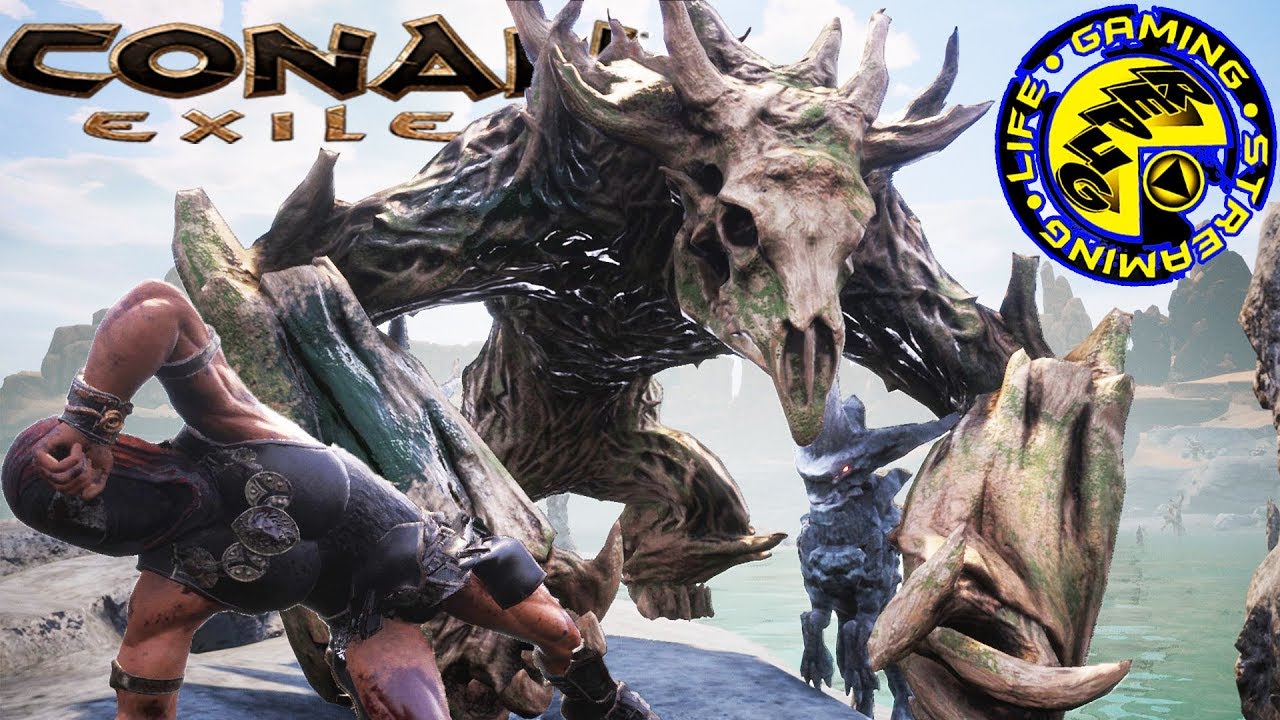 Conan Exiles EXPLORING SHATTERED SPRINGS THAT"S NOT A TREE! [RePuG