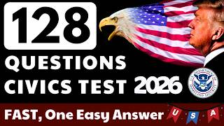 2026 Easy Direct Answers Official USCIS From 1 to 128 Civics Test U.S. Citizenship USCIS Interview