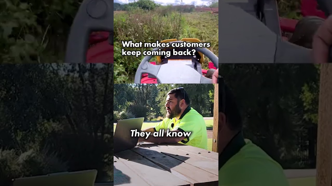 How does a mowing business keep customers coming back?