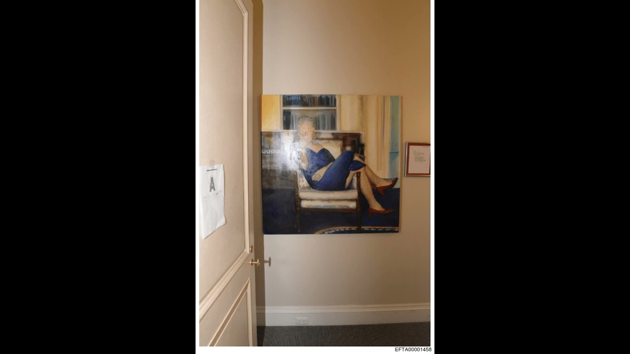 Bill Clinton wearing a Blue Dress Painting Photo Epstein Files