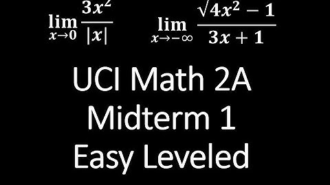[UCI Math 2A] Easy Midterm 1 - 2013