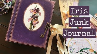 Iris Junk Journal | Botanical Themed Custom Made | Violet&Turquoise
