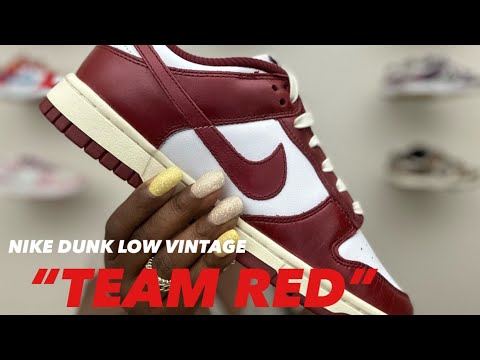 Women's Nike Dunk Low PRM Team Red |REVIEW + ON FEET| - YouTube