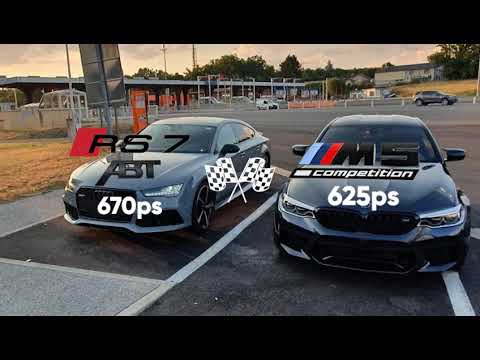 Bmw M5 competition 625ps Vs Audi Rs7 ABT 670ps 303+Km/h - YouTube