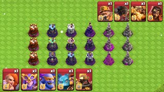 Super Troops Elixir And Super Troops Dark Elixir Vs All Level Wizard Tower #foryou #gaming #funny