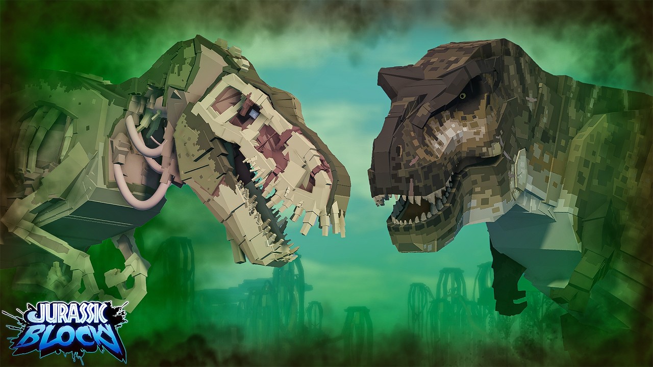 ZOMBIE T-REX VS REBIRTH T-REX Cinematic | Jurassic Blocky Movie