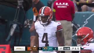 Deshaun Watson first throw on the browns vs jags