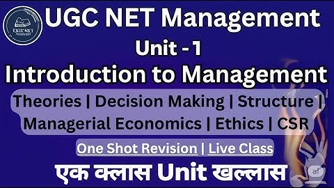 UGC NET Management Unit 1 - One Shot Revision | Live Class for June 2025  #ugcnetmanagement #ugcnet