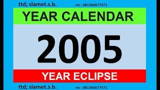 calendar year 2005  #calendar #blog #eclipse #education #music #entertainment #inggeris