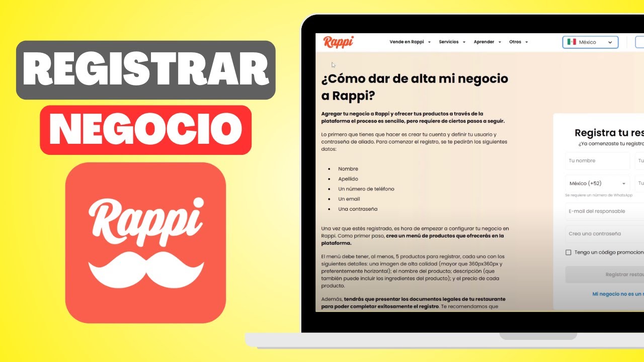 Cómo Registrar mi Negocio en Rappi para Vender (Fácil y Rápido) - YouTube