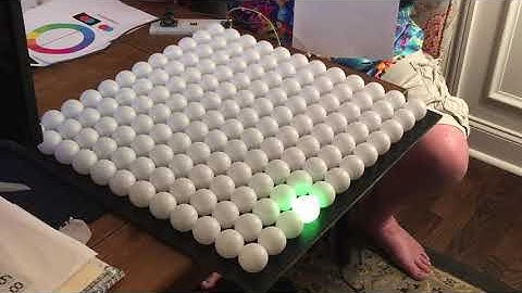 12 x 12 NeoPixel Ping Pong Ball Array (Using a Second Color -- Random)