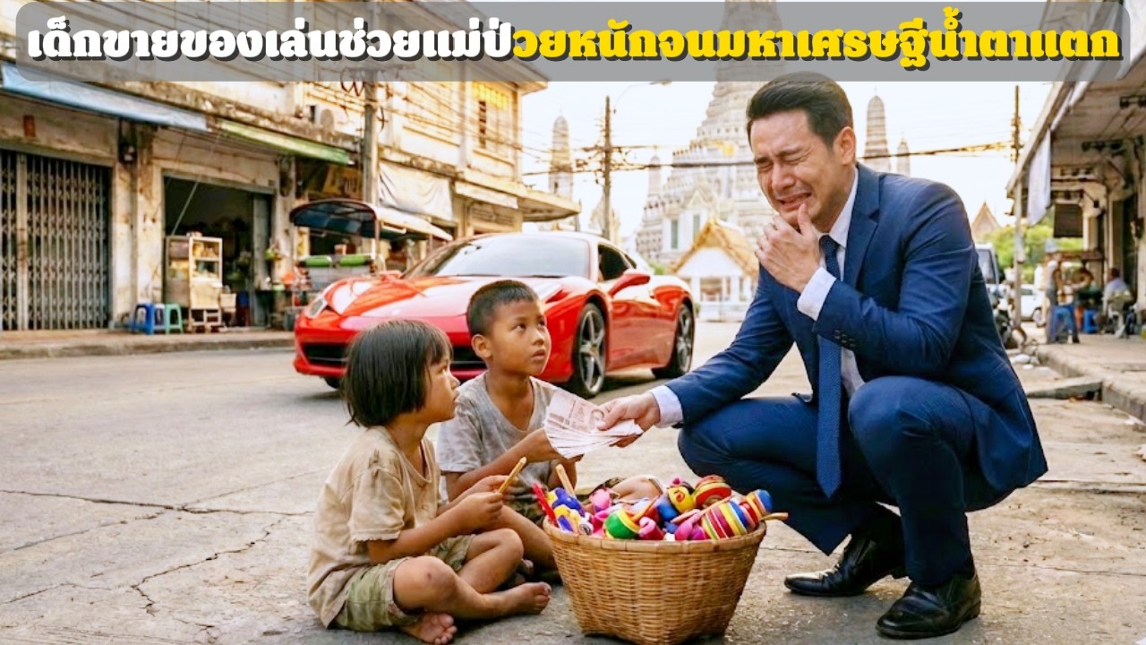 มหาเศรษฐีน้ำตาคลอ เห็นเด็กสองคนขายของเล่นหาเงินรักษาแม่ป่วยหนัก | เรื่องบ้านเรา