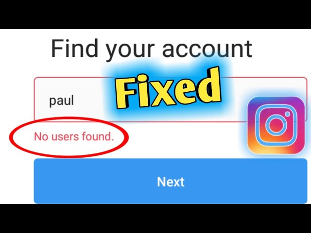 Fix Instagram Error No User Found Problem Solved Youtube