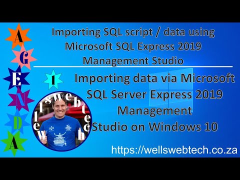 Importing SQL script / data using Microsoft SQL Express 2019 Management Studio
