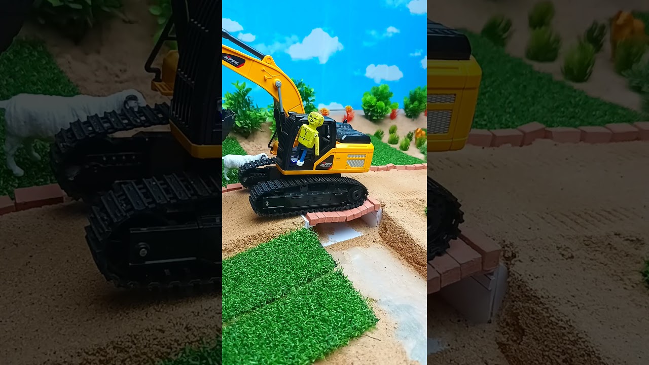 Падение радиоуправляемого экскаватора! Самодельный тест моста. 