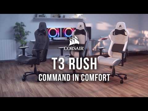 Chaise gamer CORSAIR T3 RUSH - Tissus Gris/Gris anthracite - CF