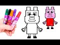 🐷🧱 Dibuja y Colorea a PEPPA PIG como personaje de MINECRAFT 🧱🐷