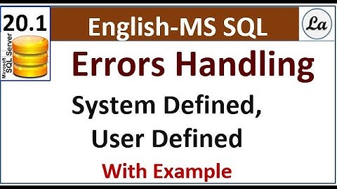 Sql Errors Handling | Errors Handling in sql