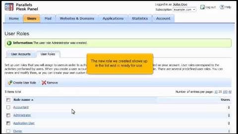 How to create and manage User Roles in Plesk 10