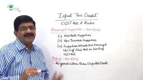 Input Tax Credit under GST by Prof. Rajesh Tayal