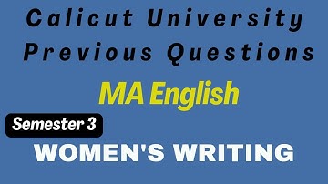 Third Semester MA English Women