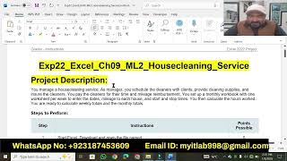 Exp22_Excel_Ch09_ML2_Housecleaning_Service | Excel Ch09 ML2 Housecleaning Service