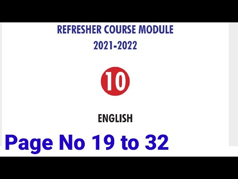 10th English Refresher course module page No 19 to 32