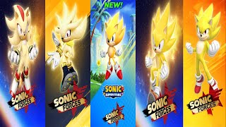 Sonic Forces Mobile - CLASSIC SUPER SONIC New Runner Unlocked - All Five Super Characters Battle 3D