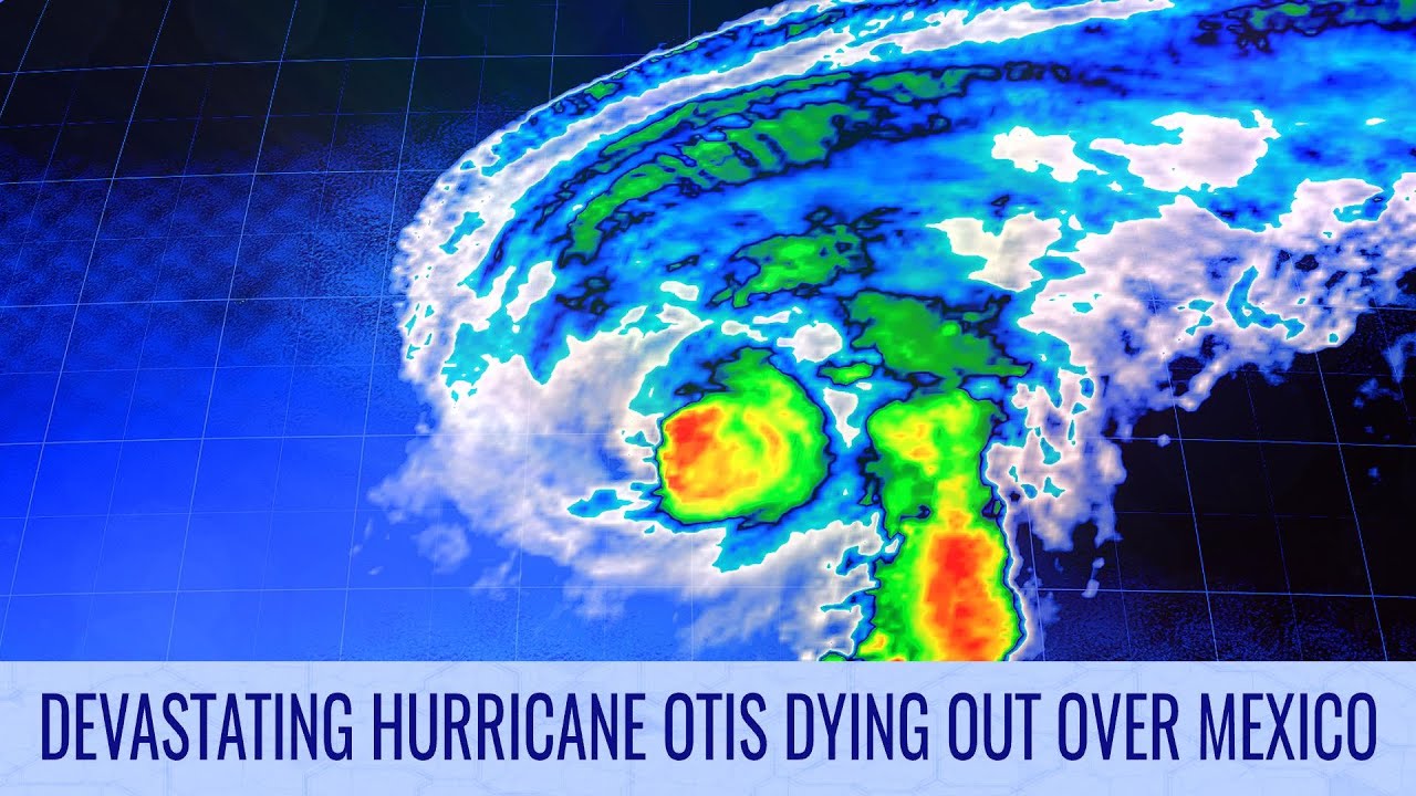 Devastating Hurricane Otis dying out over Mexico - October 26, 2023