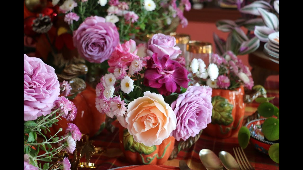 Flower Arrangement ll Roses and Chrysanthemums ll Prepare for Thanksgiving Holiday ll 感恩節插花ll 644
