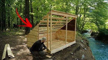 6 Days to Build My Cozy Bushcraft Cabin Alone in the Wild