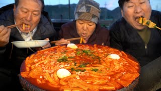 Simple cooking! Tteobokki & Fish cake soup - Mukbang eating show