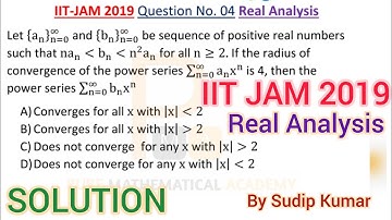 IIT JAM 2019 Mathematics Solution | IIT JAM 2019 Maths Real Analysis Solution | Q.No 04 | by PMA