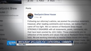 Racine restaurant owner apologizes for controversial Facebook post