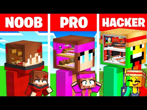 NOOB vs PRO : Maison SECRÈTE dans nos têtes sur Minecraft !