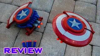 REVIEW] Nerf Captain America Blaster Reveal Shield Unboxing, Review, &  Firing Test - YouTube