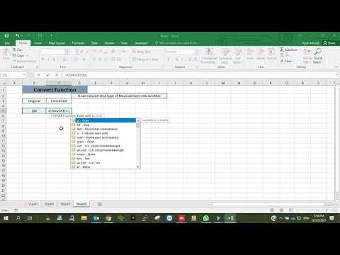 Unit Conversions In Excel | How to Convert Any Unit to Any Unit in MS Excel |  Convert Function