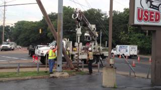 Truck damages Cleveland Avenue utility poles