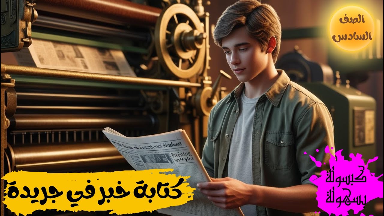 خطوات كتابة خبر في جريدة  للصف السادس - كتابة الخبر في جريدة (تعبير كتابي)