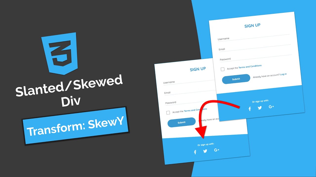 CSS Transform: SkewY | Create A Slanted/Skewed Div With CSS in 5 Minutes