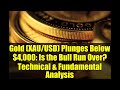 Gold (XAU/USD) Plunges Below $4,000: Is the Bull Run Over? Technical & Fundamental Analysis