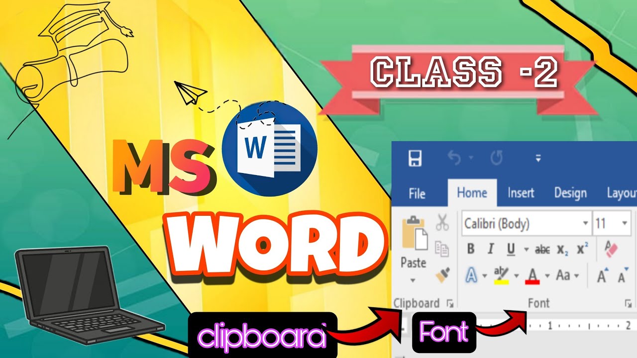 Word Class2WORD এ CLIPBOARD ও FONT টুলের কাজ🔥How do clipboards and